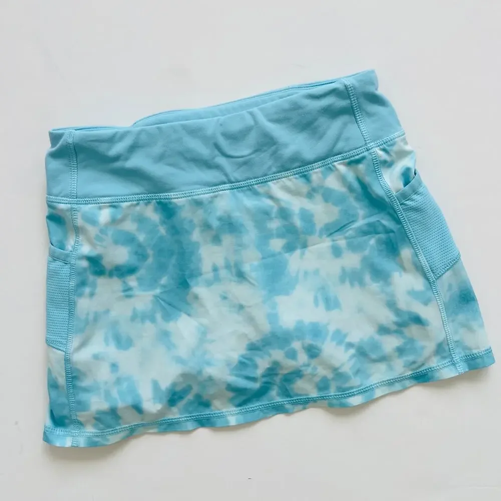 Athleta Girl Tie Dye Skort Size M 8-10 Blue Athletic Running Tennis